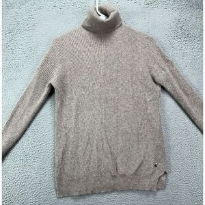 Joules Turtleneck Sweater Women 4 Beige Knitwear Cashmere Ribbed Pullover Ladies